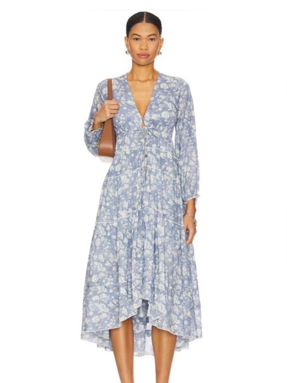 Free People Pappiet Midi Dress in Bluebell Combo Size XL